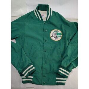 Vintage 80s Admiral Indiana All State Marching Band Jacket Green Snap Bomber S